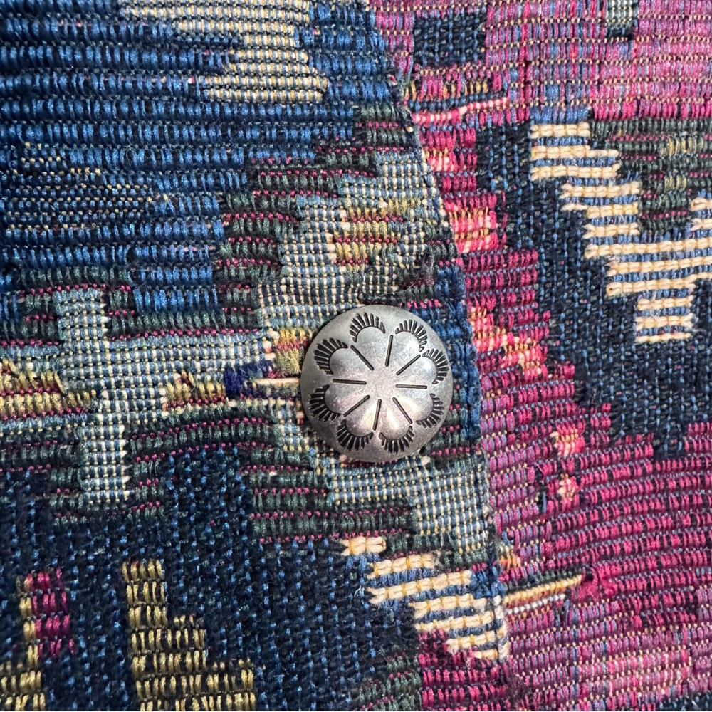 Deborah Murray Tapestry Vest XL Southwestern Boho Cropped Button Front - Picture 3 of 8